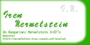 iren mermelstein business card